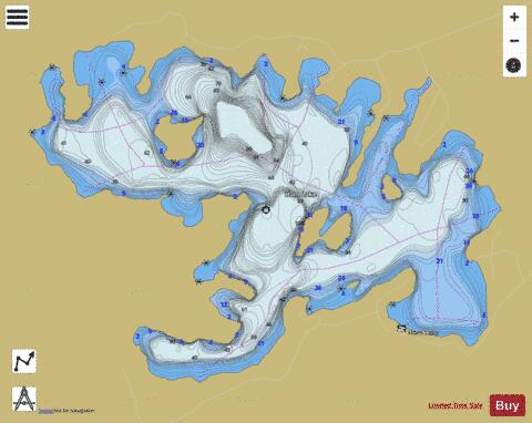 Horn Lake depth contour Map - i-Boating App