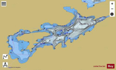 Hungry Lake A depth contour Map - i-Boating App