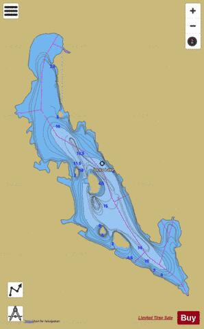 Jocko Lake depth contour Map - i-Boating App