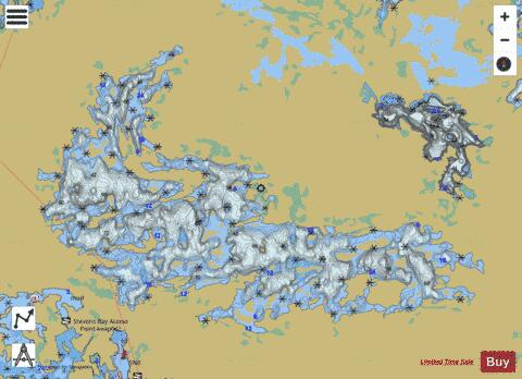 Kakagi Lake depth contour Map - i-Boating App
