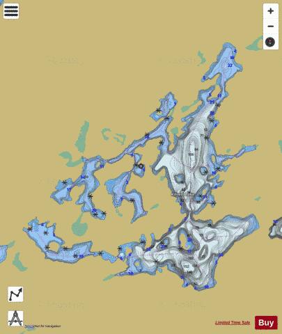 Kilvert Lake depth contour Map - i-Boating App