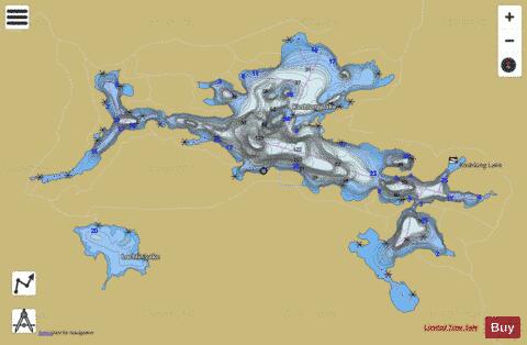 Koshlong Lake depth contour Map - i-Boating App