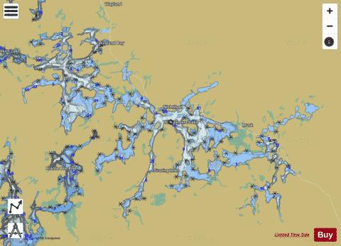 Henna Lake depth contour Map - i-Boating App