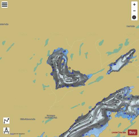 Little Clear Lake depth contour Map - i-Boating App