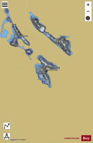 Little Hart Lake depth contour Map - i-Boating App