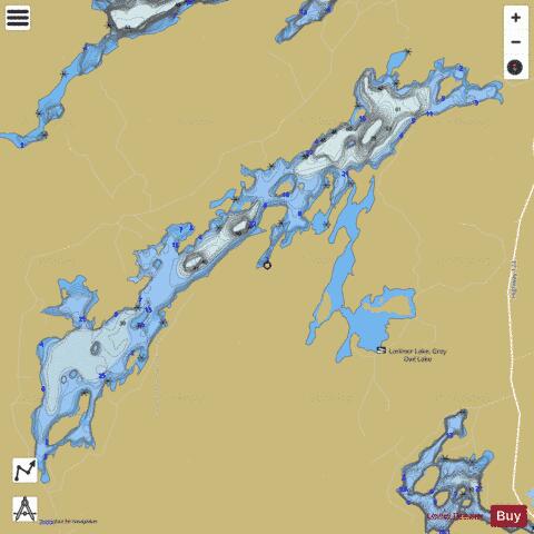 Lorimer Lake depth contour Map - i-Boating App