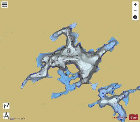 Pan Lake depth contour Map - i-Boating App