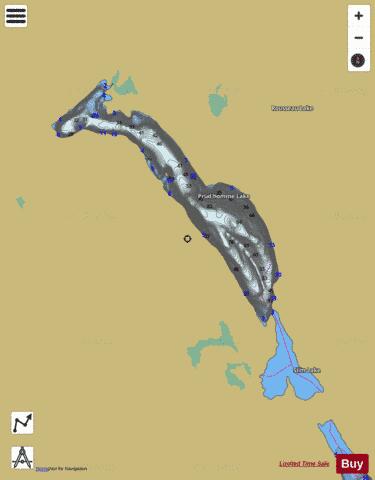 Prud Homme Lake depth contour Map - i-Boating App