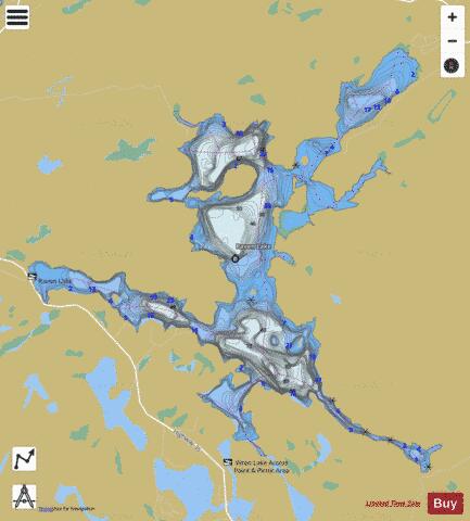 Raven Lake depth contour Map - i-Boating App