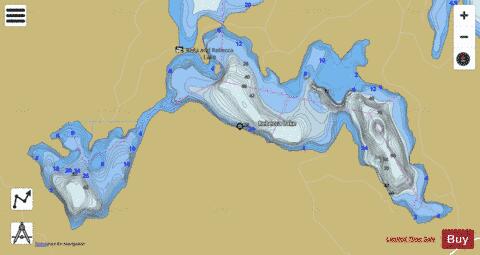 Rebecca Lake depth contour Map - i-Boating App
