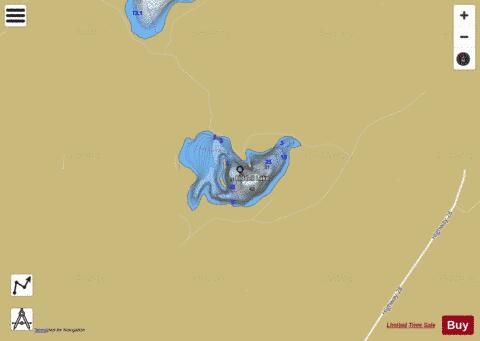 Riddell Lake depth contour Map - i-Boating App