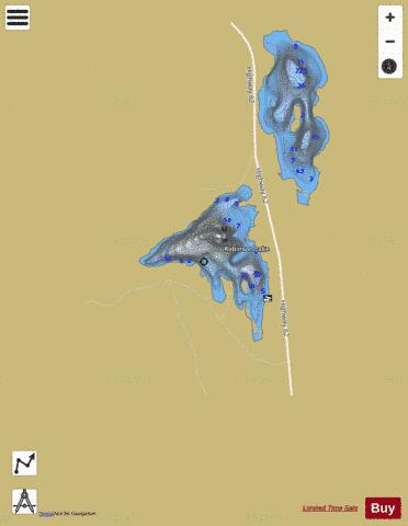 Robinson Lake depth contour Map - i-Boating App