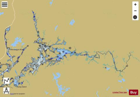 Rocky Island Lake depth contour Map - i-Boating App