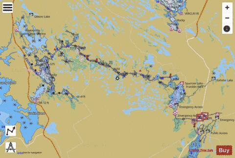Lake Sparrow depth contour Map - i-Boating App