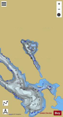 Tank Lake depth contour Map - i-Boating App