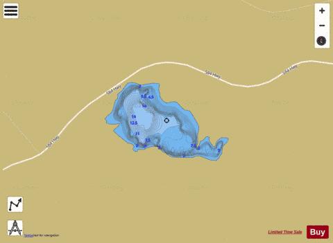 Three Mile Lake B depth contour Map - i-Boating App