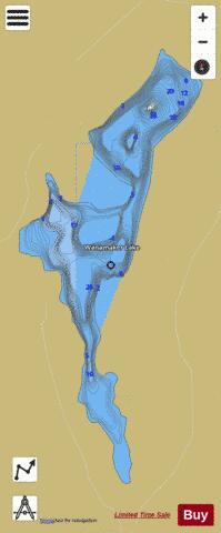 Wanamaker Lake depth contour Map - i-Boating App