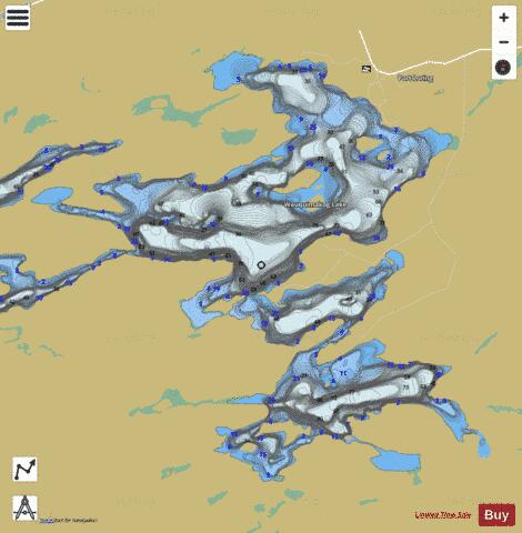 Duck Lake + Wauquimakog Lake / Wilson Lake depth contour Map - i-Boating App