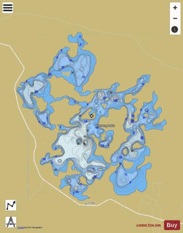 Wawong Lake depth contour Map - i-Boating App