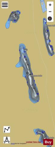 Widgeon Lake A depth contour Map - i-Boating App