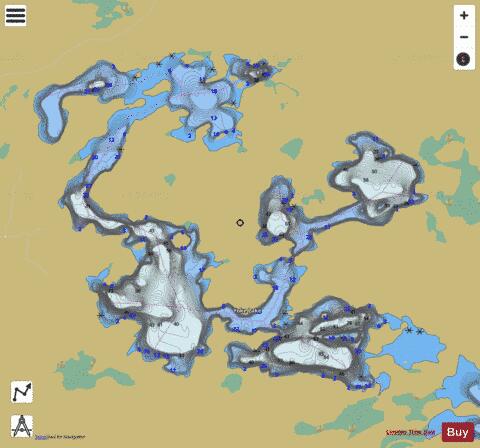 Yoke Lake depth contour Map - i-Boating App