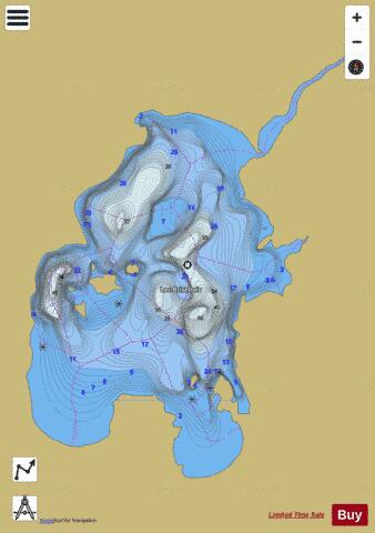 Brisebois Lac depth contour Map - i-Boating App