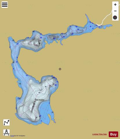 Crepeau Lac A depth contour Map - i-Boating App