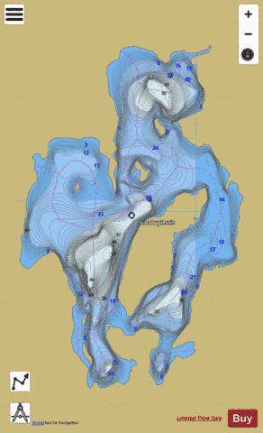 Lac Duplessis depth contour Map - i-Boating App