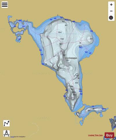 Devenyns Lac depth contour Map - i-Boating App