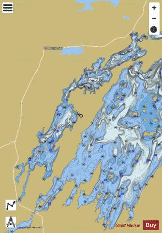 Dores Lac Aux depth contour Map - i-Boating App