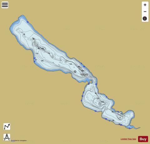 Lac Meruimticook / Jerry depth contour Map - i-Boating App