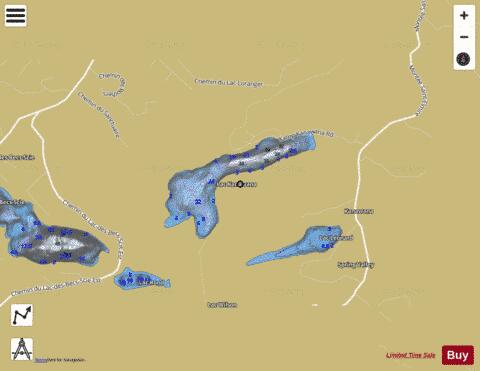 Lac Kanawana depth contour Map - i-Boating App