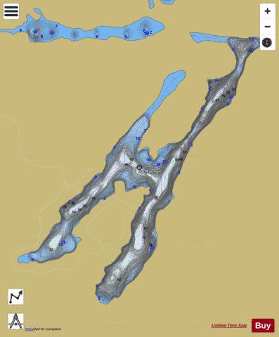 Lac Rognon depth contour Map - i-Boating App