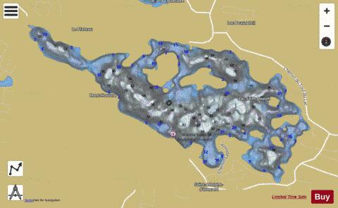 Lac Saint Joseph depth contour Map - i-Boating App
