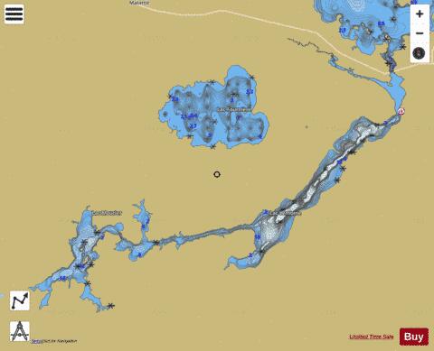 Lac Lemoine depth contour Map - i-Boating App