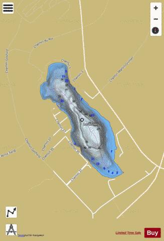 Miroir Lac depth contour Map - i-Boating App