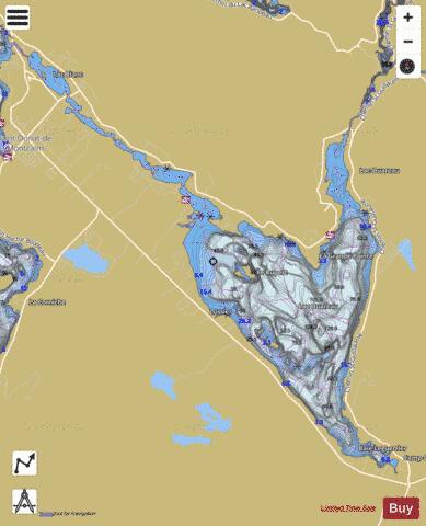 Ouareau Lac depth contour Map - i-Boating App
