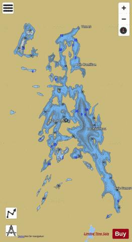 Papineau Lac depth contour Map - i-Boating App