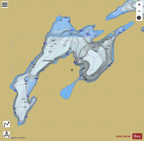 Paradis Lac depth contour Map - i-Boating App