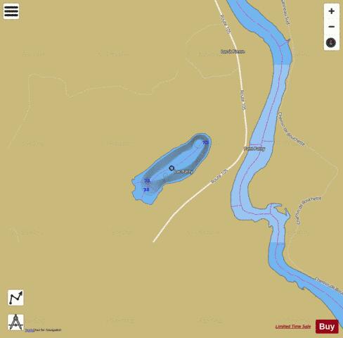 Patry Lac / Lac Brock depth contour Map - i-Boating App