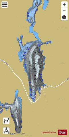 Pie IX Lac depth contour Map - i-Boating App