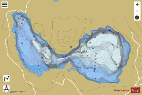 Plongeon Lac Au depth contour Map - i-Boating App