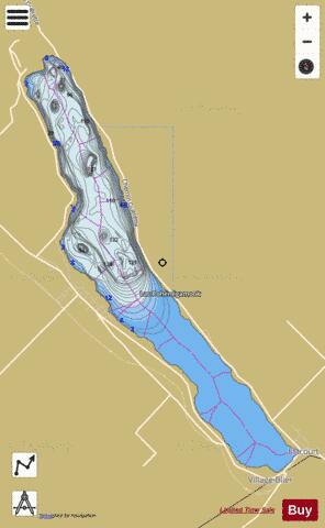 Pohenegamook Lac depth contour Map - i-Boating App