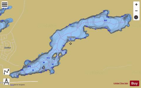 Rouyn Lac depth contour Map - i-Boating App