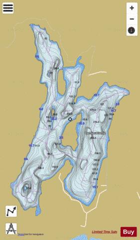 Sacacomie Lac depth contour Map - i-Boating App