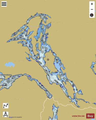 Saseginaga Lac depth contour Map - i-Boating App