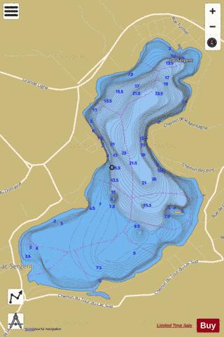 Sergent Lac depth contour Map - i-Boating App