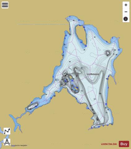 Sincennes Lac depth contour Map - i-Boating App