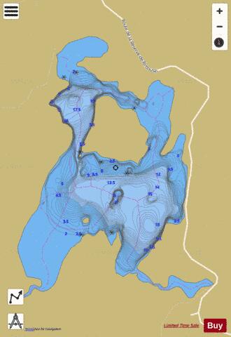 Tache Lac depth contour Map - i-Boating App
