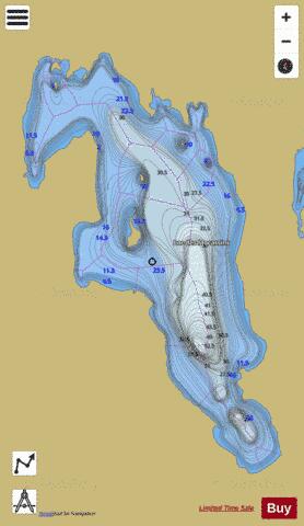 Mocassins, Lac des depth contour Map - i-Boating App